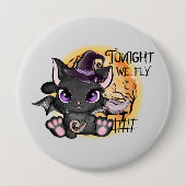 Black Witch Cat | Halloween Cat Ronde Button 4,0 Cm (Voorkant)