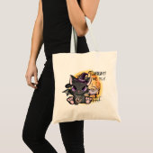 Black Witch Cat | Halloween Cat Tote Bag (Voorkant (product))