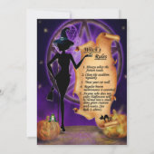 Black Witch Halloween Kaart (Achterkant)