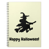 Black Witch on Yellow - Happy Halloween  Notitieboek (Voorkant)