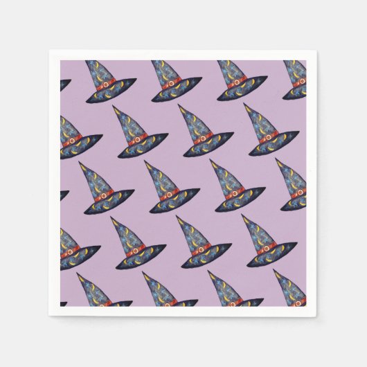 Black Witch Pet Drawing Napkins Servet (Voorkant)