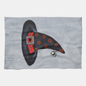 Black Witch Pet Oranje Stars Cute Spider Halloween Theedoek (Horizontaal)