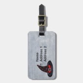 Black Witch Pet Silver Buckle Cute Spider op White Bagagelabel (Voorkant verticaal)