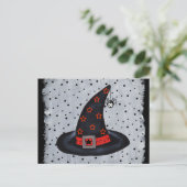 Black Witch Pet Stars Cute Hanging Spider Briefkaart (Staand voorkant)