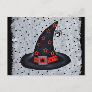 Black Witch Pet Stars Cute Hanging Spider Briefkaart