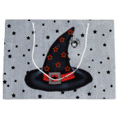 Black Witch Pet Stars Cute Spider Halloween Large Cadeautasje (Voorkant)