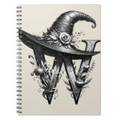 Black Witch Pet Witchy Letter W Magic Spell Notitieboek (Voorkant)