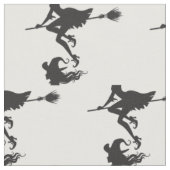 Black Witch Riding Broom Halloween Thunder_Cove Stof (Close Up)