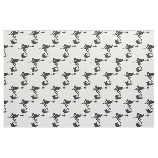 Black Witch Riding Broom Halloween Thunder_Cove Stof (Fat Quarter)