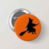Black Witch Silhouette Ronde Button 5,7 Cm (Voorkant /achterkant)