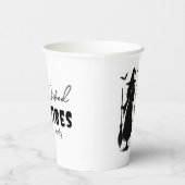 Black Witch Silhouette - "Wicked Vibes Only" - Papieren Bekers (Rechts)