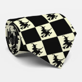 Black Witches Black & Yellow Checkered Stropdas (Opgerold)
