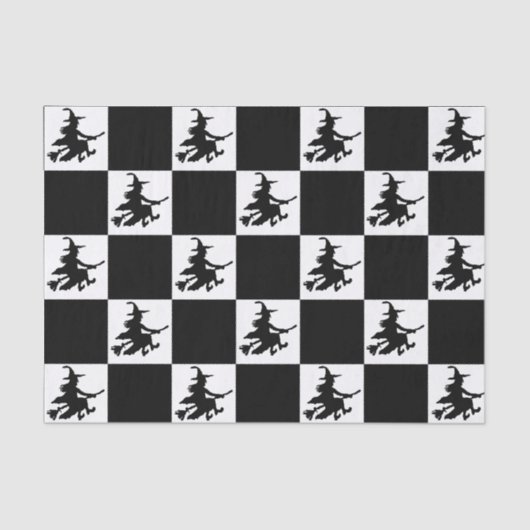 Black Witches Checkered Tissuepapier (Voorkant)