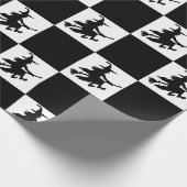 Black Witches Checkered Wrapping Paper Cadeaupapier (Hoek)