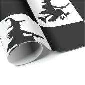 Black Witches Checkered Wrapping Paper Cadeaupapier (Rol Hoek)