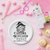 Black Witches Halloween Bachelorette Party Papieren Bordje (Feest)