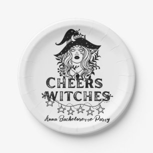 Black Witches Halloween Bachelorette Party Papieren Bordje