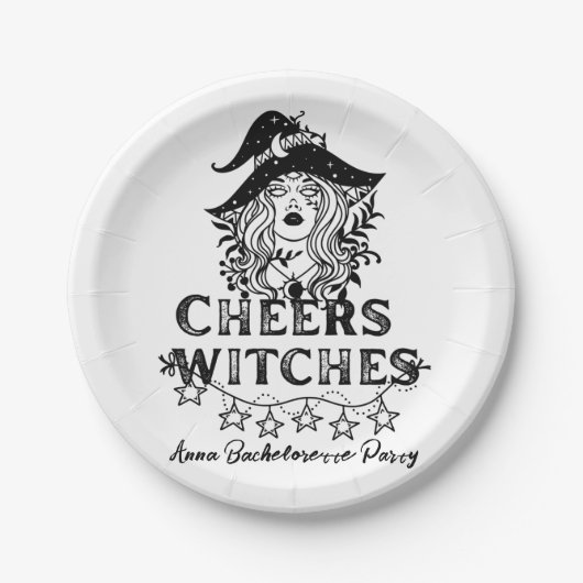 Black Witches Halloween Bachelorette Party Papieren Bordje (Voorkant)