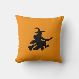 Black Witches on Orange Kussen