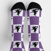 Black Witches Purple & White Checkered Sokken (Top)