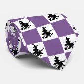Black Witches Purple & White Checkered Stropdas (Opgerold)