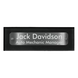 Black with A Dark Silver Label Plate -Personalized Naambadge