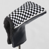 Black with Classic White Square Pattern Style Golfheadcover (3/4 voorkant)