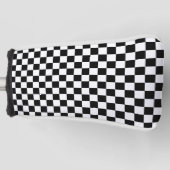 Black with Classic White Square Pattern Style Golfheadcover (Voorkant)