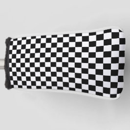 Black with Classic White Square Pattern Style Golfheadcover
