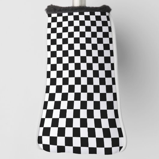 Black with Classic White Square Pattern Style Golfheadcover (Draai 90)