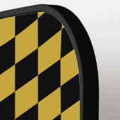 Black with Metallic Gold Square Pattern Pickleball Paddle (Links Detail)
