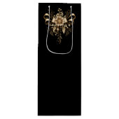 BLACK WITH ORNATE GOLD HOLIDAY BOW & RIBBONS WIJN CADEAUTAS (Voorkant)