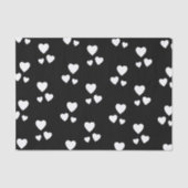 Black with white hearts tissuepapier (Voorkant)