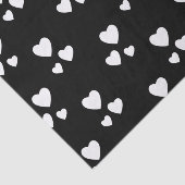 Black with white hearts tissuepapier (Detail)
