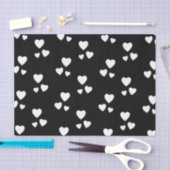 Black with white hearts tissuepapier (Craft)