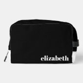 Black with White Name Toilettasje (Achterkant)