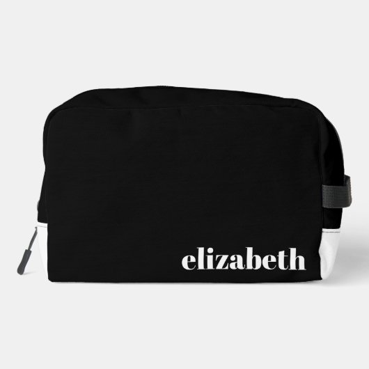 Black with White Name Toilettasje (Achterkant)