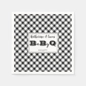 Black | Witte cheques Baby Q BBQ Douche Servetten (Voorkant)