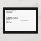 Black | Witte grafische stempel Save the Date Brie Aankondigingskaart (Achterkant)