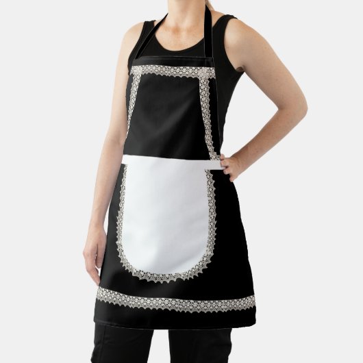 Black | Witte Kant Franse meid kostuum Schort (Insitu)