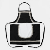 Black | Witte Kant Franse meid kostuum Schort (Voorkant)