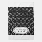 Black | Witte Marokkaanse Trellis Monogram Theedoek (Verticaal)
