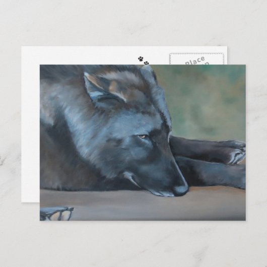 Black Wolf Art Briefkaart (Voorkant / Achterkant)