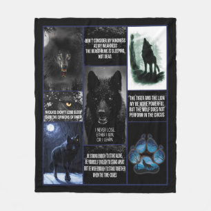 Black Wolf Blanket, Animal Love Gift Blanket Fleece Deken