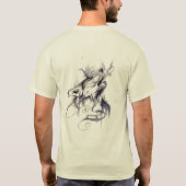 Black Wolf Brush Art: Fierce & Artistic T-shirt (Achterkant)