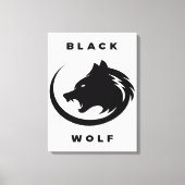 black wolf canvas afdruk (Voorkant)
