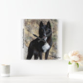 Black Wolf Clock Vierkante Klok (Huis)