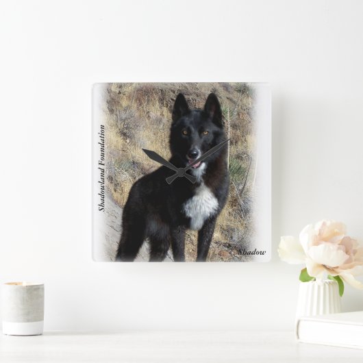 Black Wolf Clock Vierkante Klok (Huis)