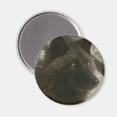 Black Wolf Dog Magneet (Voorkant / Achterkant)