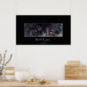 Black Wolf Eyes Wildlife Poster (Keuken)